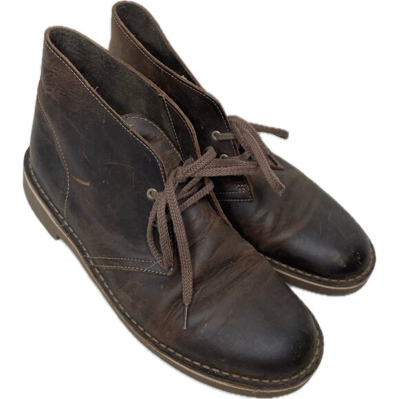 Clarks Desert Boot Men’s 7.5 Brown Beeswax Leather Chukka Iconic - Picture 2 of 9